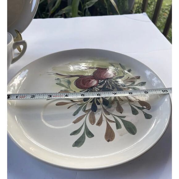 Mancioli for Lachman & CO 3 Snack Plates With Cups Hand painted Vintage Italy - Picture 7 of 8